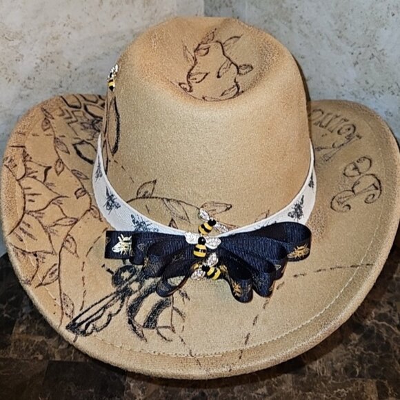 Christine 505 Designs Accessories - Custom Fedora Bee hat